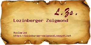 Lozinberger Zsigmond névjegykártya
